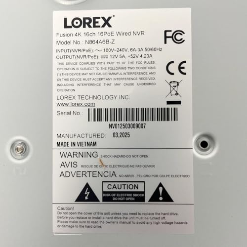 Lorex Classic 4K 16-Ch Wired NVR Security System with 7 IP PoE Dome Cameras | Color Night Vision | Person & Vehicle Detection | Listen-in Audio | IP67 Weatherproof | 4TB HDD Storage No Monthly Fee