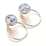 Vintage Style Geometric Marbled Stone Studs With