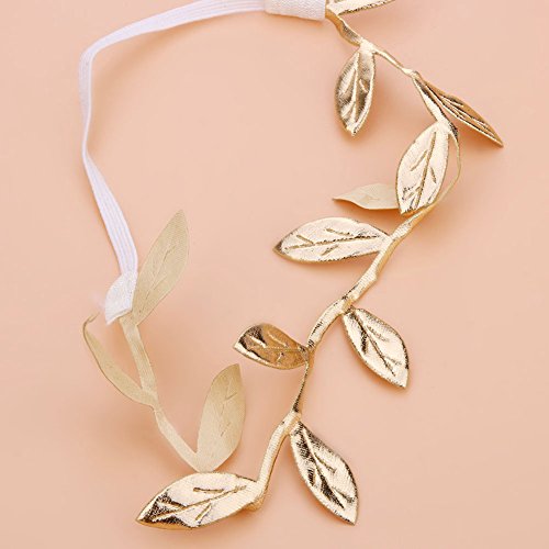 Chinatera Newborn Angel Feather Wings Photography Props with Crystal Leaves Headband (Gold)
