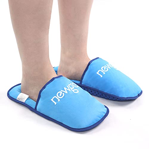NEWGO Foot Ice Pack Slippers for Plantar Fasciitis, 2 Pack Gel Ice Packs for Foot Pain Relief