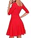 Tengo Women Slim Flared Tunic Wavy Neckline Soft Dress