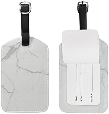 Yuihome Luggage Tags PU Leather Stone Marble ID Bag Labels suitcase for Travel Identifer 1 piece