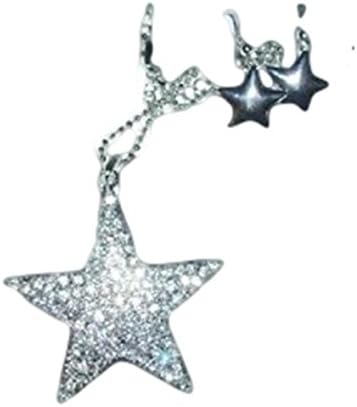 Star Necklace Earrings Set G5 Pave Clear Crystal