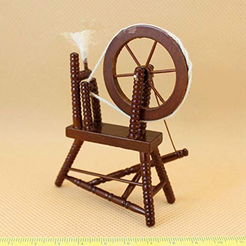 BaSeng Retro Mini Spinning Wheel for 1:12 Doll House Furniture Accessories Random Color 79 cm