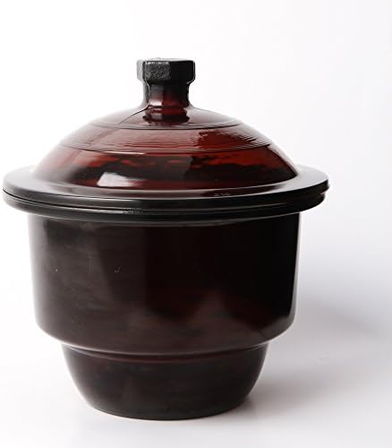 Huaou Educational Glass Desiccator with Porcelain Plate, Amber Glass, 120mm