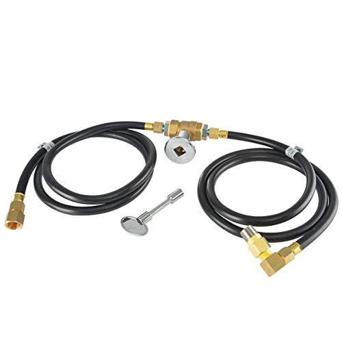 Stanbroil Fire Pit Installation Kit with 3/4" Chrome Key Valve for Natural Gas Connection, 200K BTU Max