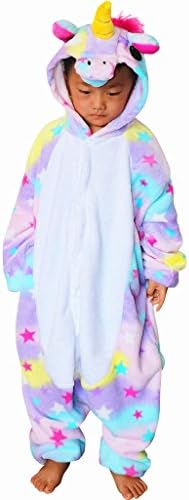 QQonsie Unicorn Kids Onesie Pajamas Children Animal Cosplay Halloween Costumes