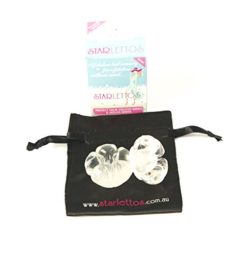 HIGH HEEL PROTECTORS for Shoes - Stops Your Heels Sinking in Grass - Crystal Clear with Carry Pouch