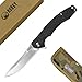 KUBEY Eris KU179 EDC Folding Pocket Knife with 3.4-Inch Drop Point Blade and Carbon Fiber Handle with Titanium Clip for Camping Hunting and Outdoor (Satin/AUS-10)