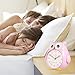 SkyNature Kids Alarm Clock,Owl Dual Alarm with Night Light and Snooze,Silent Non-Ticking Battery Operated Loud Alarm Clock for Girls Bedroom Decor, Easy to Set - Pink