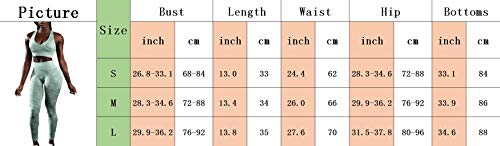 Sexyshine Women's 2 PCS Sexy Racerback Bra and Legging Tights Active Workout Sportswear Solid Yoga Set(16180GR,S) - Thumbnail 3