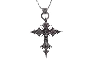 Yuoos Vintage Gothic Cross Skull Pendant Necklace for Women Punk Halloween Goth Jewelry Gift for Women, Metal, alloy