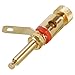 Gold Binding Post Banana Jack Pair Extra Long Shaft with Solder Tabs