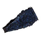 Embroidery Wide Elegant Cloth Headband Hair Band Hairband Accessory, Blue