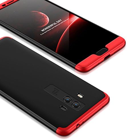 ERLI Huawei Mate 10 Case Hard, 360 Protection 3 in 1 Combination Anti-Scratch PC Ultra-thin Shockproof case cover, Screen Protector for Huawei Mate 10 (Black+Red)