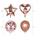 Rose Gold Bachelorette Party Decorations,He Asked She Said Yes Banner,Confetti Latex Balloons,Heart & Star Shaped Foil Balloon,Metallic Foil Tassel Garland for Wedding Bridal Shower Engagement Party