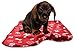 bogo Brands 30x21 Inch Dog/Cat Fleece Blanket - Bone and Paw Print Assorted Color Pet Blankets (Red)