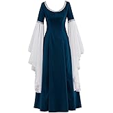 SFWXCOS Medieval Renaissance Costume Historical Dress Fairy Queen Princess Dresses Retro Ball Gown for Women