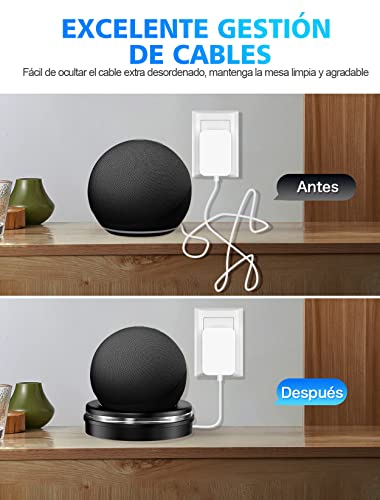 CIRYCASE Soporte para Dot (4.ª Generación), Soporte Mesa para Dot 4 con Guía de Luz Efecto Halo Mejorado, Accesorios Base Ahorro Espacio con Gestión de Cables Incorporada para Dormitorio