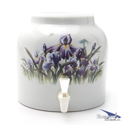 Bluewave Purple Iris Design Beverage Dispenser Crock