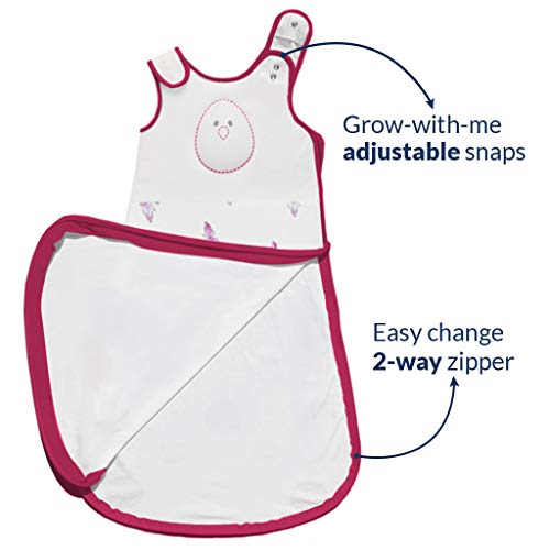 Nested Bean Zen Sack - Gently Weighted Sleep Sacks | Baby: 6-15 Months | Bamboo Cotton Blend | Newborn/Infant Swaddle Transition | 2-Way Zipper | Machine Washable