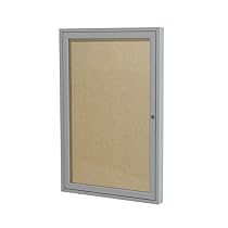 Ghent 36 x 24 inches  Outdoor Satin Frame Enclosed Vinyl Bulletin Board, Caramel, Made in the USA