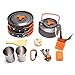 JACKBAGGIO New Aluminum Alloy Portable Outdoor Camping Cookware Sets Teapots Hiking Pots Pans for 2-3 People w/Camping Stovethumb 1