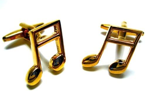 Gold Tone Music Note Cufflink