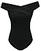 Mangopop Women's Basic Bodysuits Jumpsuits Black