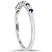 1/4CT Blue Sapphire & Diamond Wedding Ring 10K White Gold