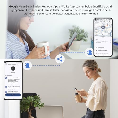 ATUVOS Air Tag Pro Smart Tags Tracker for Android & iOS, New Dual System Key Finder Compatible with Google Find My Device or Apple Where? App, Smarttag Keyfinder for Luggage, Suitcase, Pack of 2