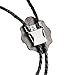 Rideaway Western Style Cowboy Antique Silver Bolo Tie, Letter J