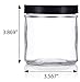 Large Clear Thick Glass Straight Sided Jar - 16 oz / 480 ml (4 Pack) + Labels