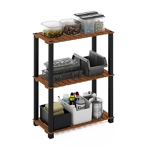 Furinno Pangkor 3-Tier Turn-N-Tube Indoor Outdoor Plant Shelf Wood Stand with S…