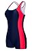 beautyin Womens One Piece Boyshort Sports Swimsuit Racerback Swim Suit Tag 38, Size 4 US, Red