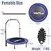 wolfyok Exercise Trampoline with Safety Pad Adjustable Handle Bar Portable & Foldable Rebounder for Adults Kids Body Fitness Training Workout Max Load 220 lbs