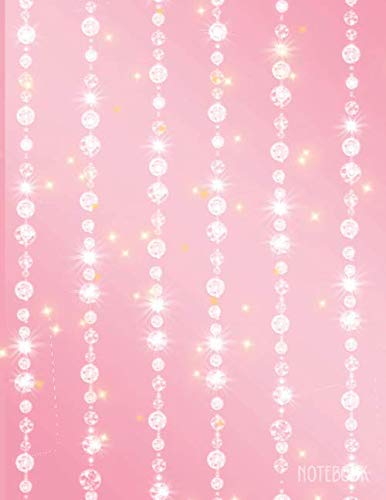 Notebook: 110 pages - college ruled composition notebook - Lined large journal 8.5 x 11 inches (eu A4 size approx) - Light grey lines - Beautiful Soft cover - pink and brilliant pearls