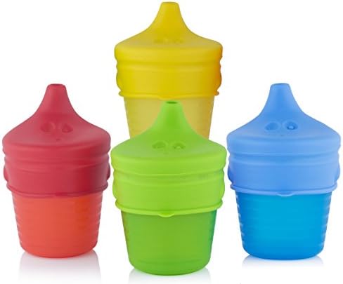 Silicone Sippy Cup Lids (4 Pack) | Baby Cup Lids, Make Any Cup A Spill Proof Sippy Cup, 100% BPA Free | Suitable For Toddlers and Babies (penguin style)