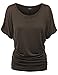 MBJ WT817 Womens Dolman Drape Top with Side Shirring XXL Brown