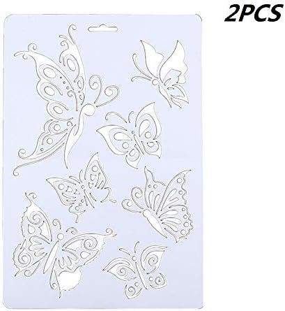 Butterfly Layered Mould Wall Painting Scrapbooking Tool 2pcs for Scrapbooking