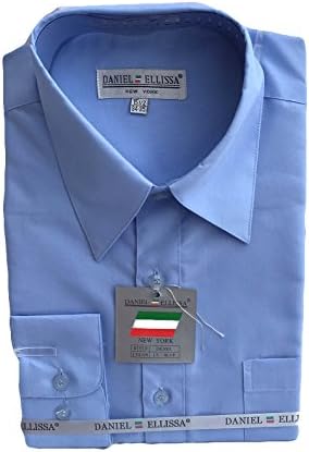 Daniel Elissa Light Blue Men's Long Sleeve Oxford Dress Shirt 16.5 Neck