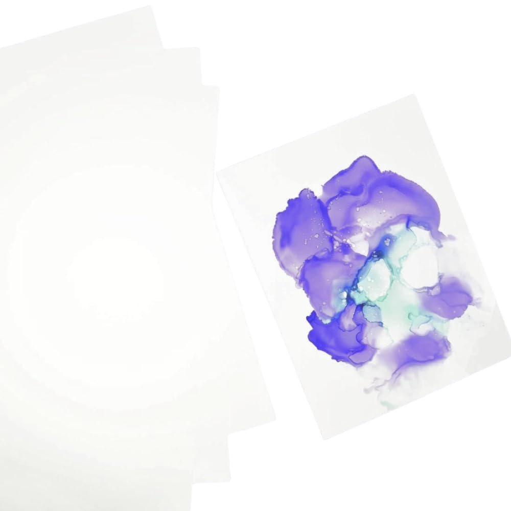 Craftelier - Yupo Smooth Synthetic Material Paper for Alcohol Inks | Ideal for Creating Backgrounds with Marble Effect | Includes 10 White Sheets | Weight 250 g | Size 30.5 x 30.5 cm