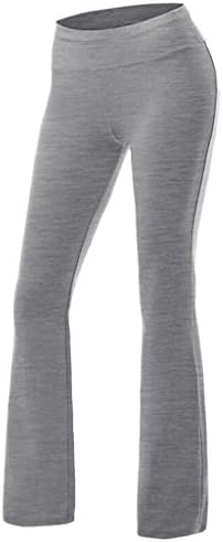 Women Workout Bootleg Yoga Pants Gym Fitness Activewear Grey XL