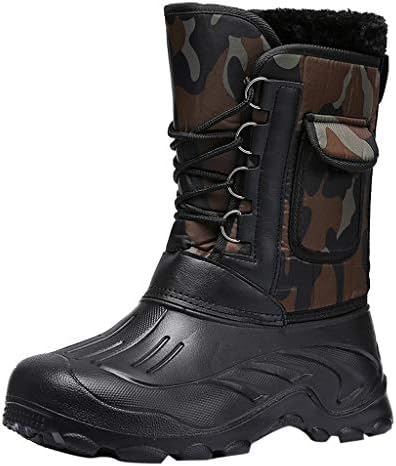 Esharing Men's 10 Inch Waterproof 730G Hunting Boots,Wear Resistant Hiking Combat Shoes,Camouflage Snow Boot