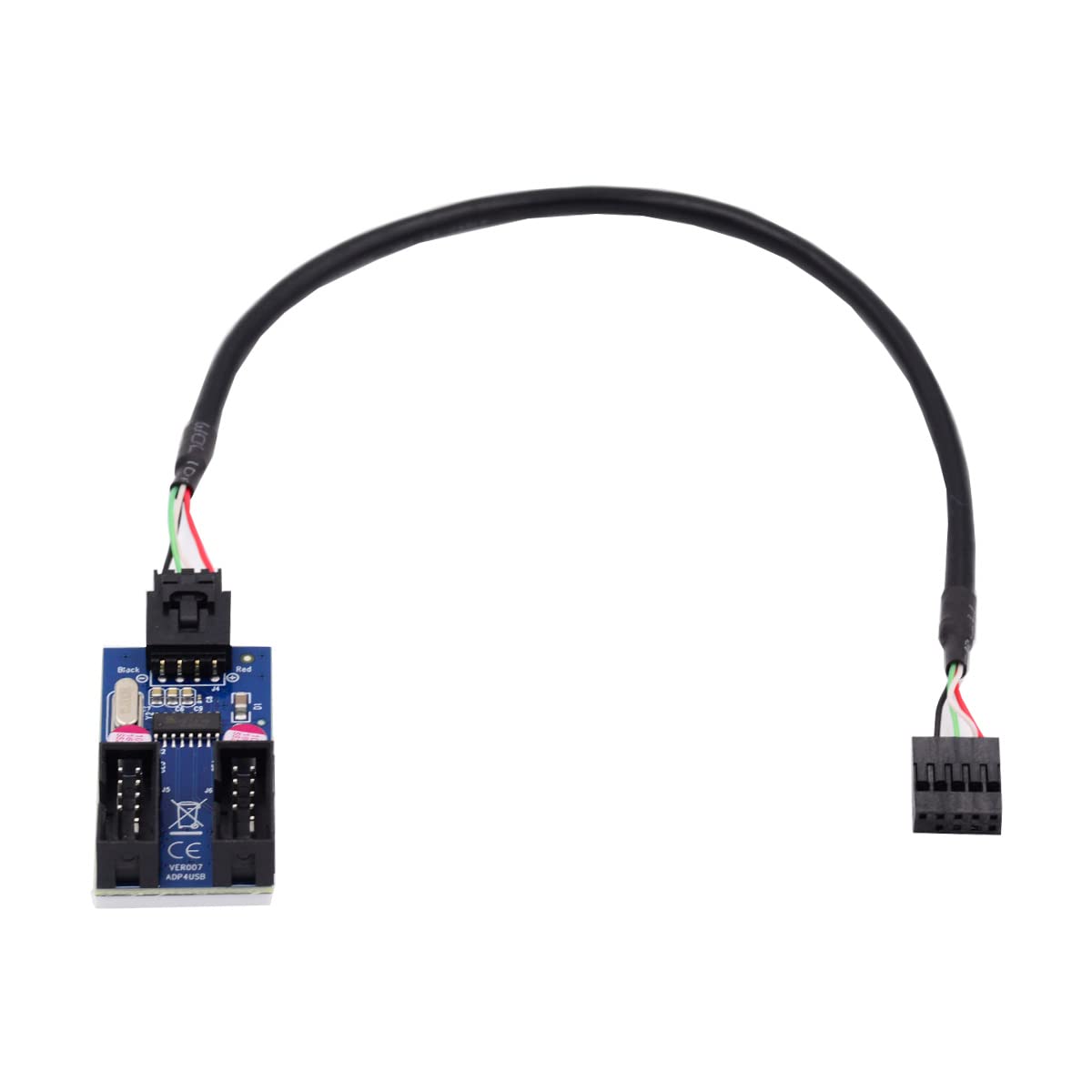 CY USB2.0 Motherboard Cable 9pin USB 2.0 Header 1 to 2 Female 10pin Extension Splitter Cable HUB Connector Adapter Port Multilier