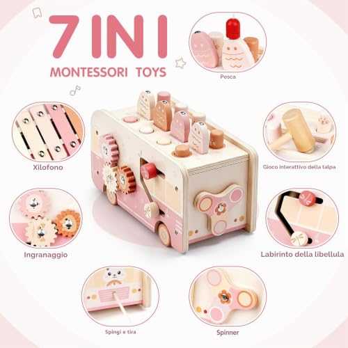 Vanplay Montessori Games 1 Year Old Children Games 1 2 3 Years Toys Child 1 Year, 7 in 1 Musical Instruments Children Xylophone Children, Educational Games Gifts Children 1 Year
