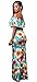 Womens Elegant Vintage Flowers Off Shoulder Ruffle Plain Bodycon Long Party Maxi Dress Blue Large
