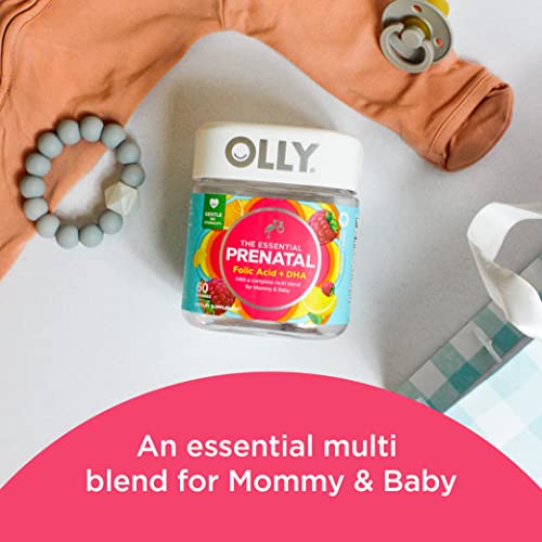 Olly The Essential Prenatal Gummy Multivitamin, 30 Day Supply ( Gummies), Sweet, Folic Acid