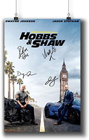 Fast & Furious Presents: Hobbs & Shaw (2019) Movie Poster Small Prints 1141-001 Reprint Signed Casts,Wall Art Decor for Dorm Bedroom Living Room (A4|8x12inch|21x29cm)