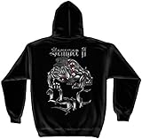 USMC Marine Corps Sempri Fi Chrome Dog Hooded Sweat Shirt
